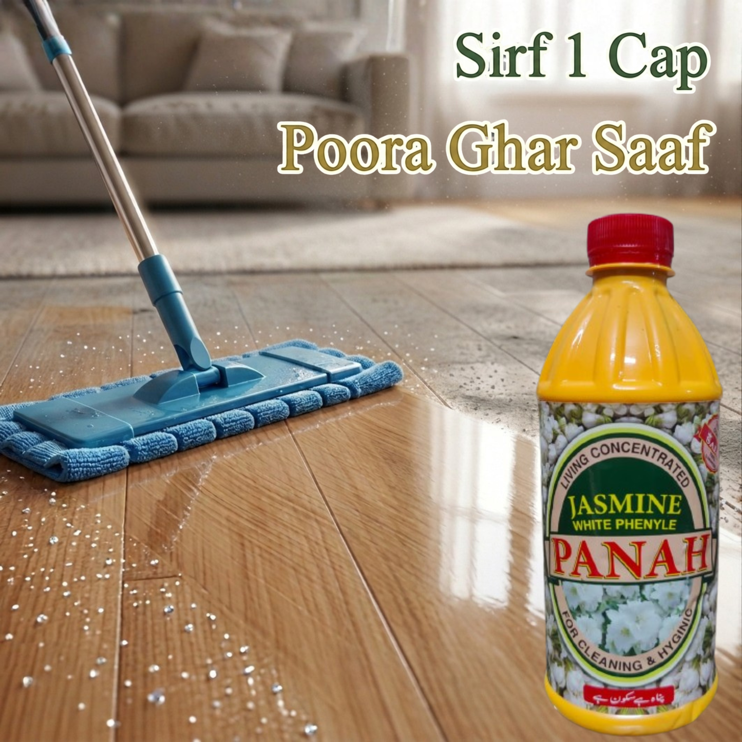 Panah Jasmine White Phenyle – Concentrated Floor Disinfectant & Cleaner, 500ml