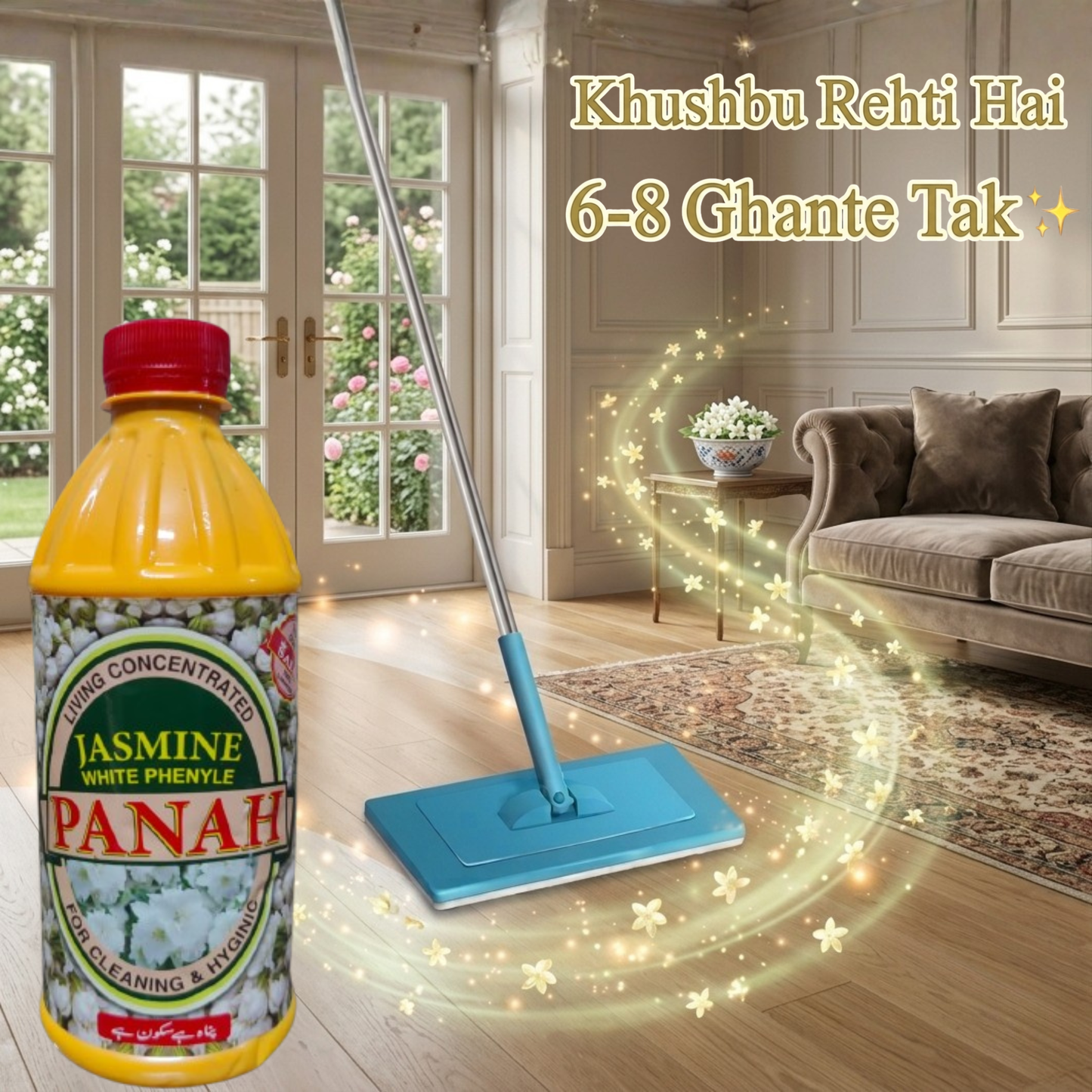 Panah Jasmine White Phenyle – Concentrated Floor Disinfectant & Cleaner, 500ml
